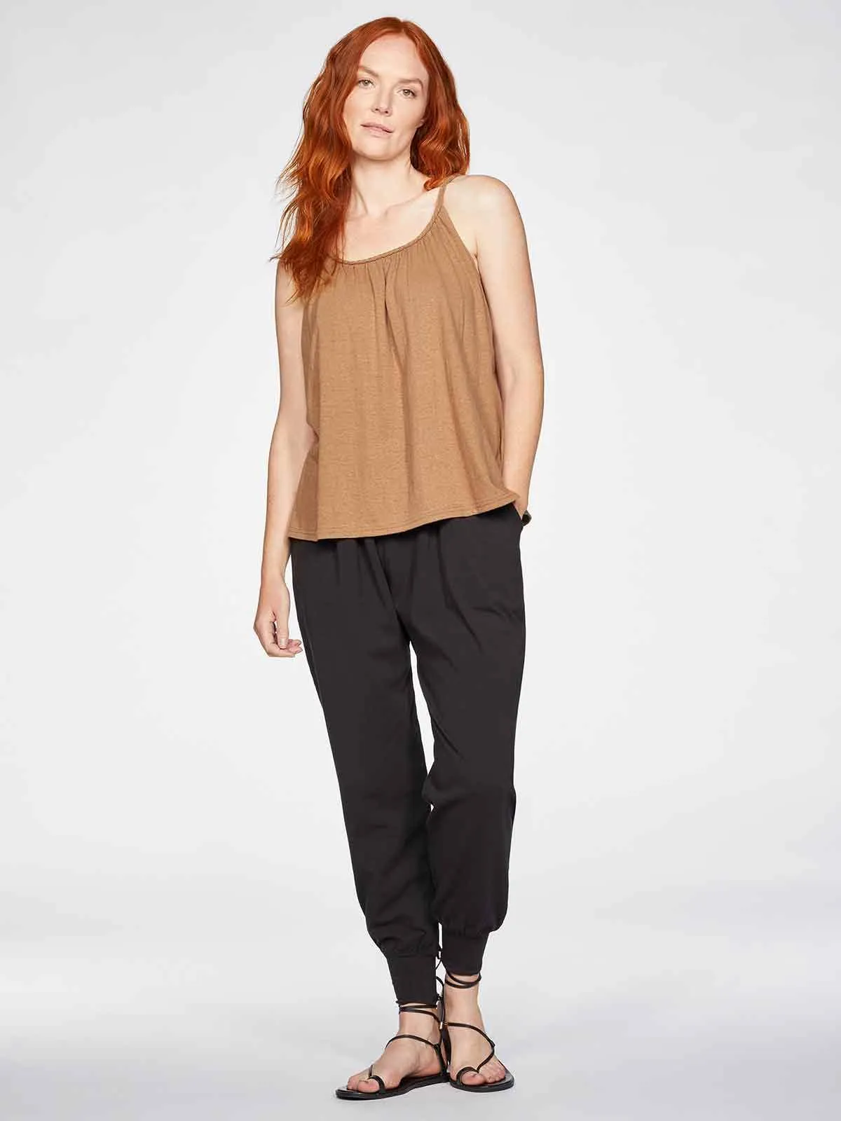 Chia Organic Cotton Jersey Hareem Joggers - Black