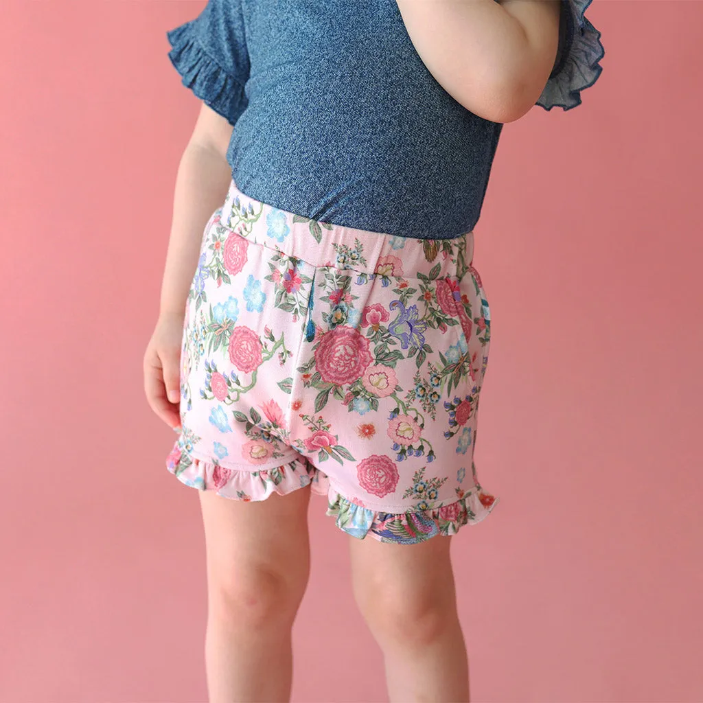 Christine French Terry Ruffled Shorts