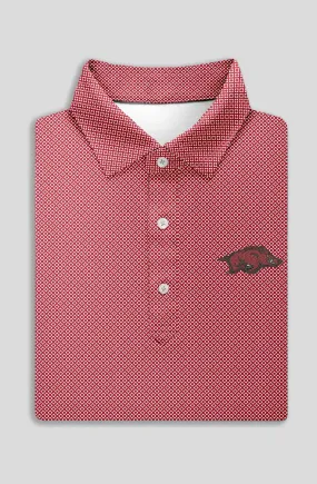 Clarence Mini Diamond Jacquard Performance Polo - University of Arkansas