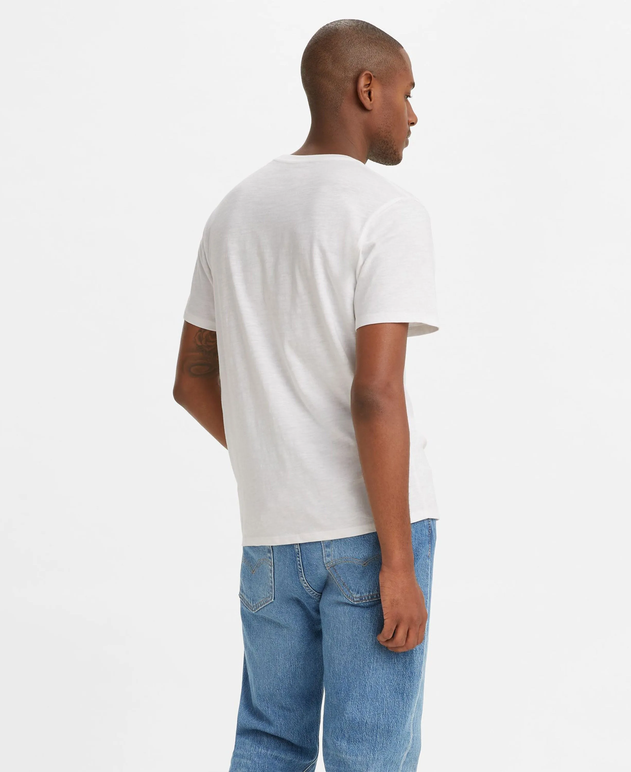 Classic Pocket Tee - White   Slub