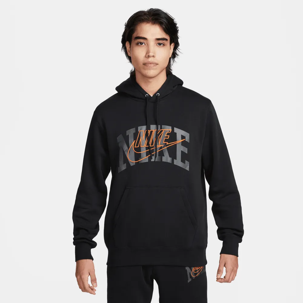 Club Fleece Pullover Hoodie 'Black Safety Orange'