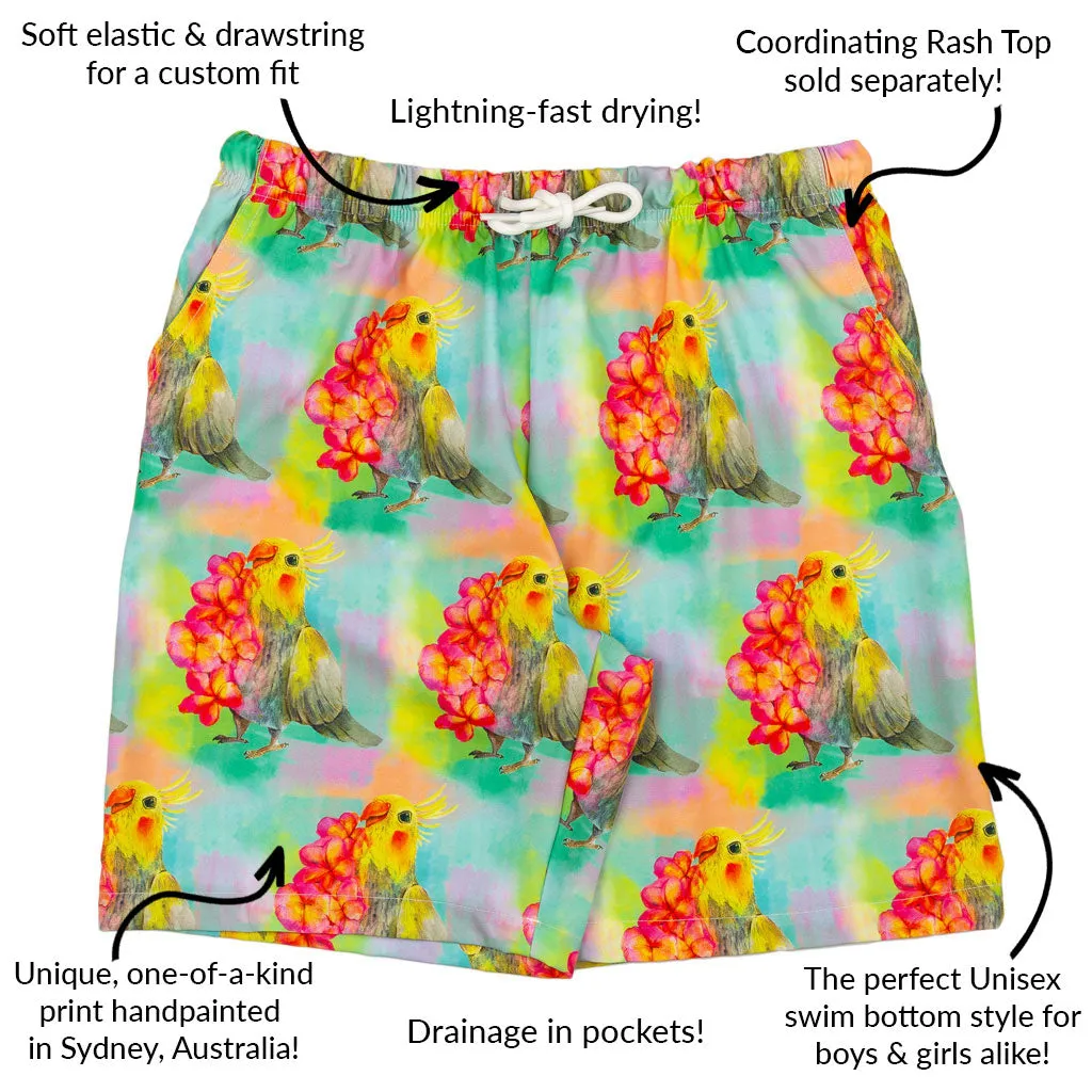 Cockatiel Kids' Boardshorts