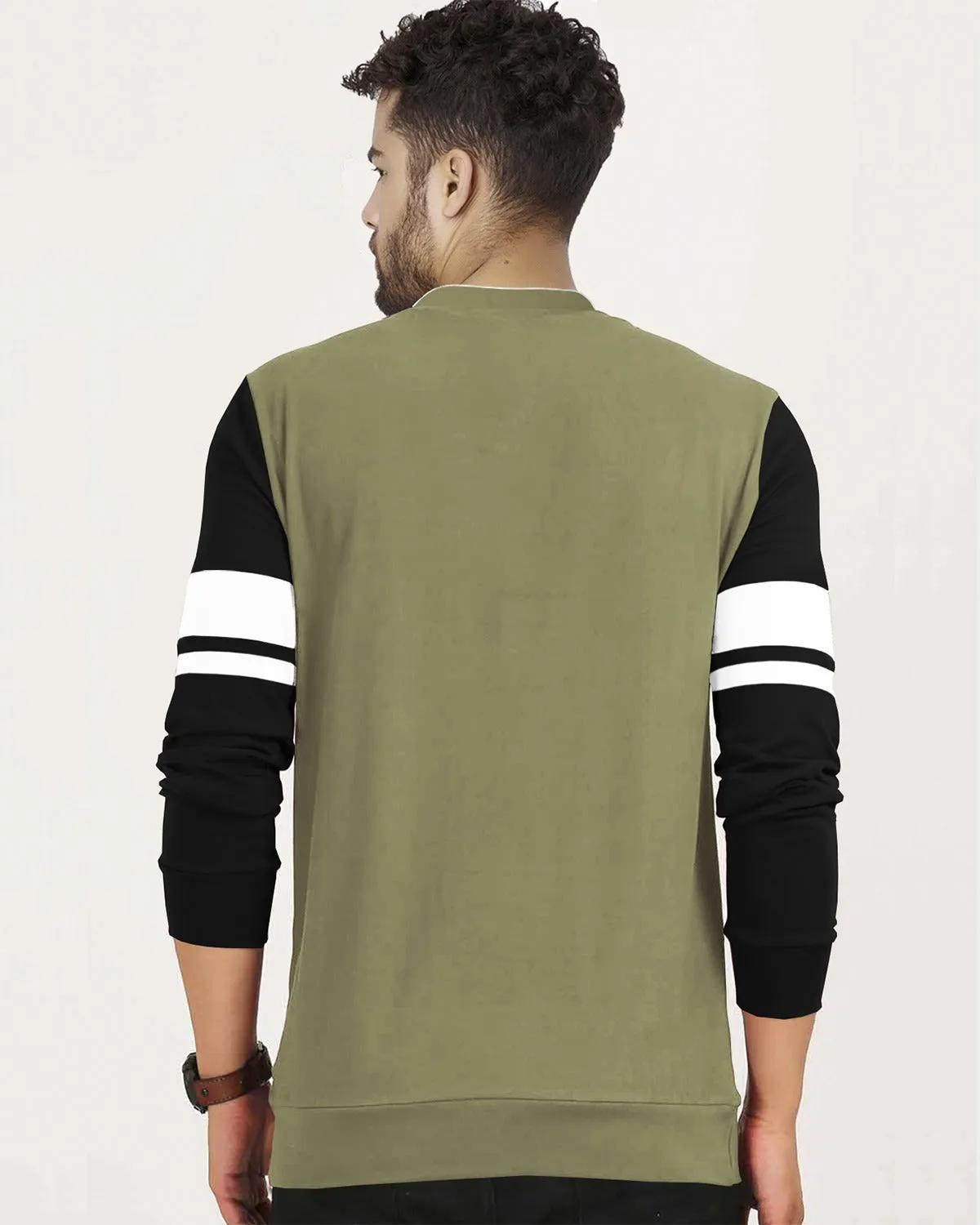 Color Block Men Henley Neck T-Shirt