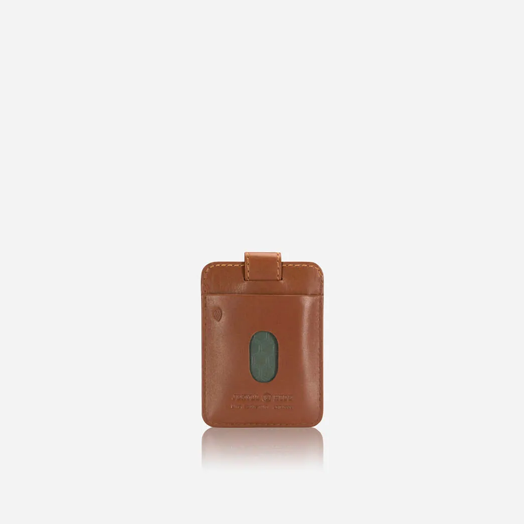 Compact Tab Card Holder, Tan