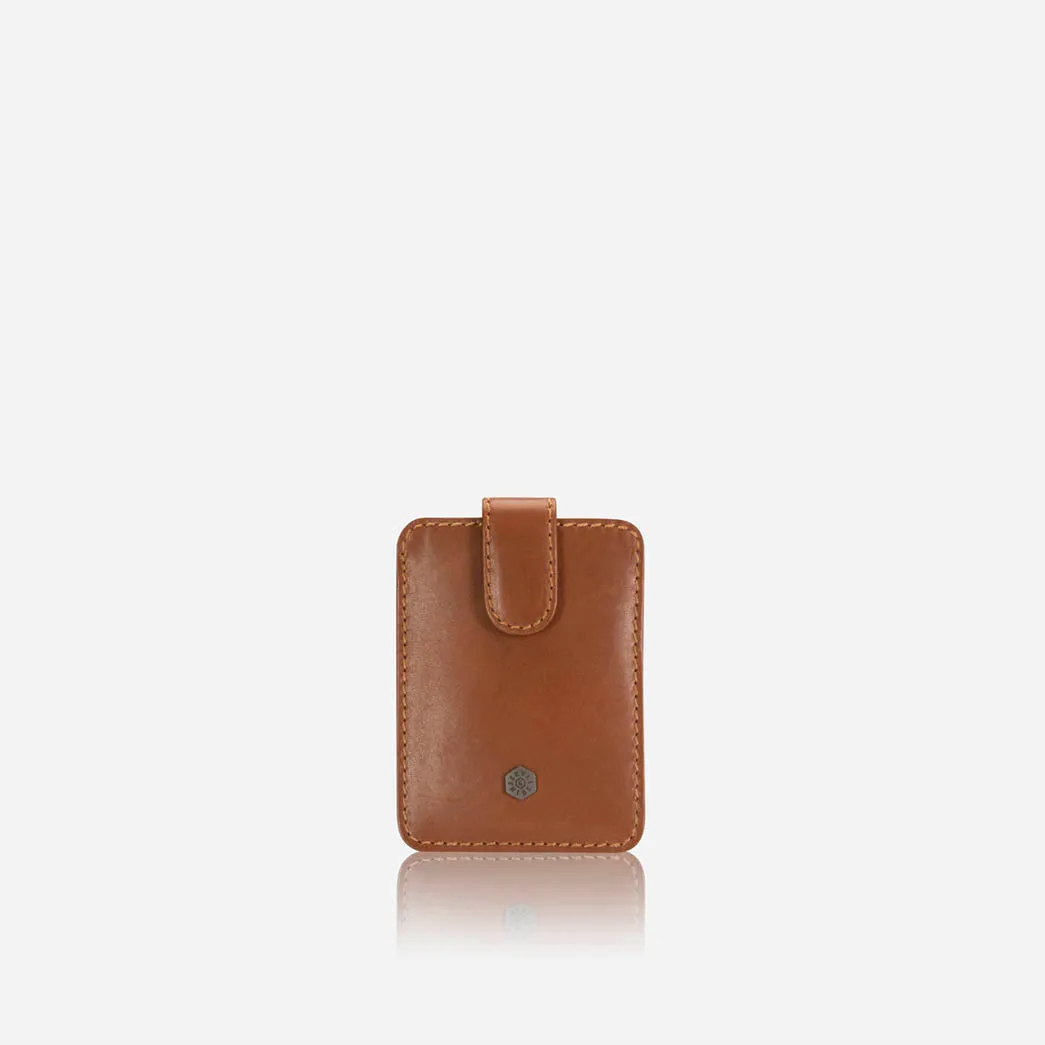 Compact Tab Card Holder, Tan