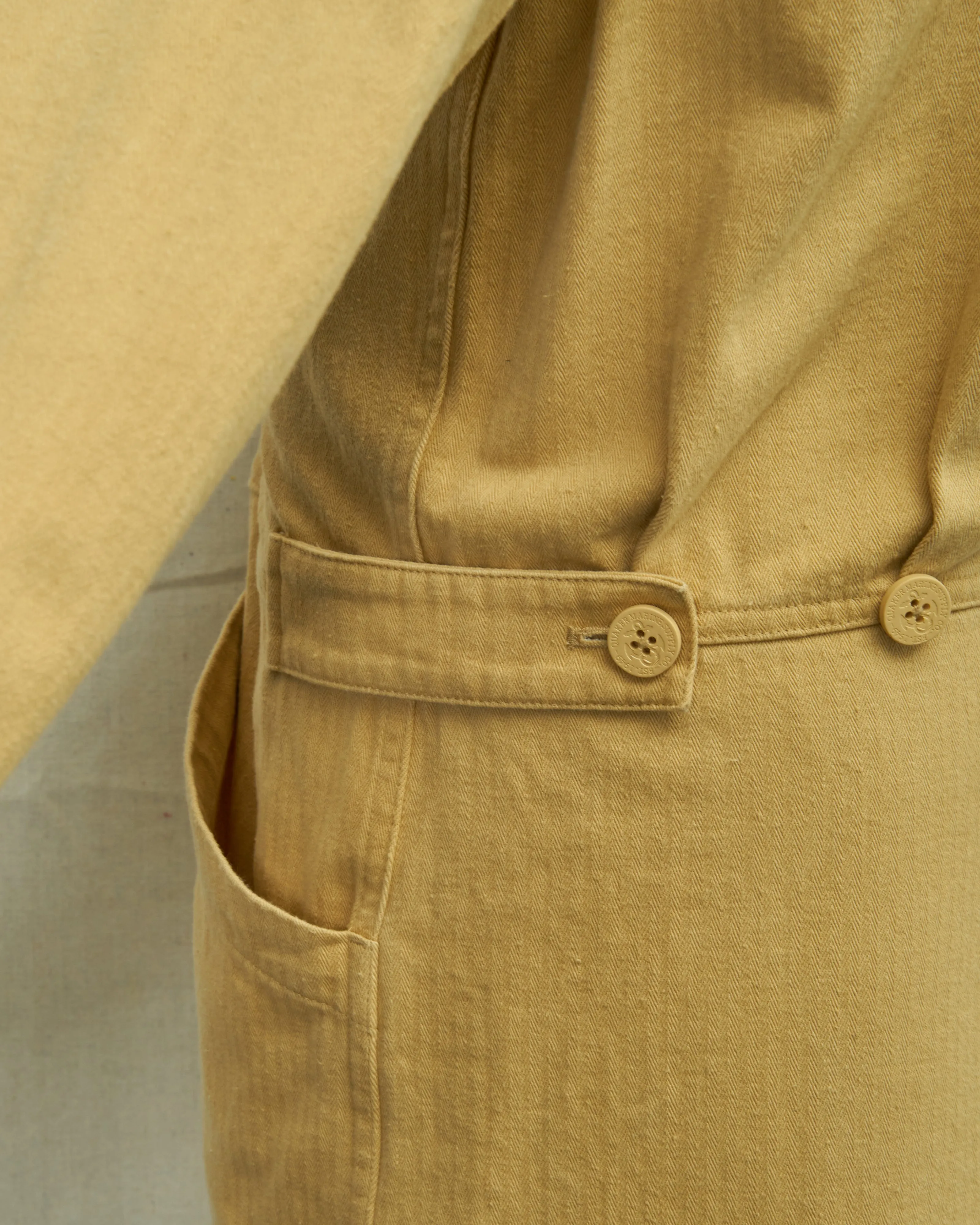 Coveralls in Khaki Herringbone