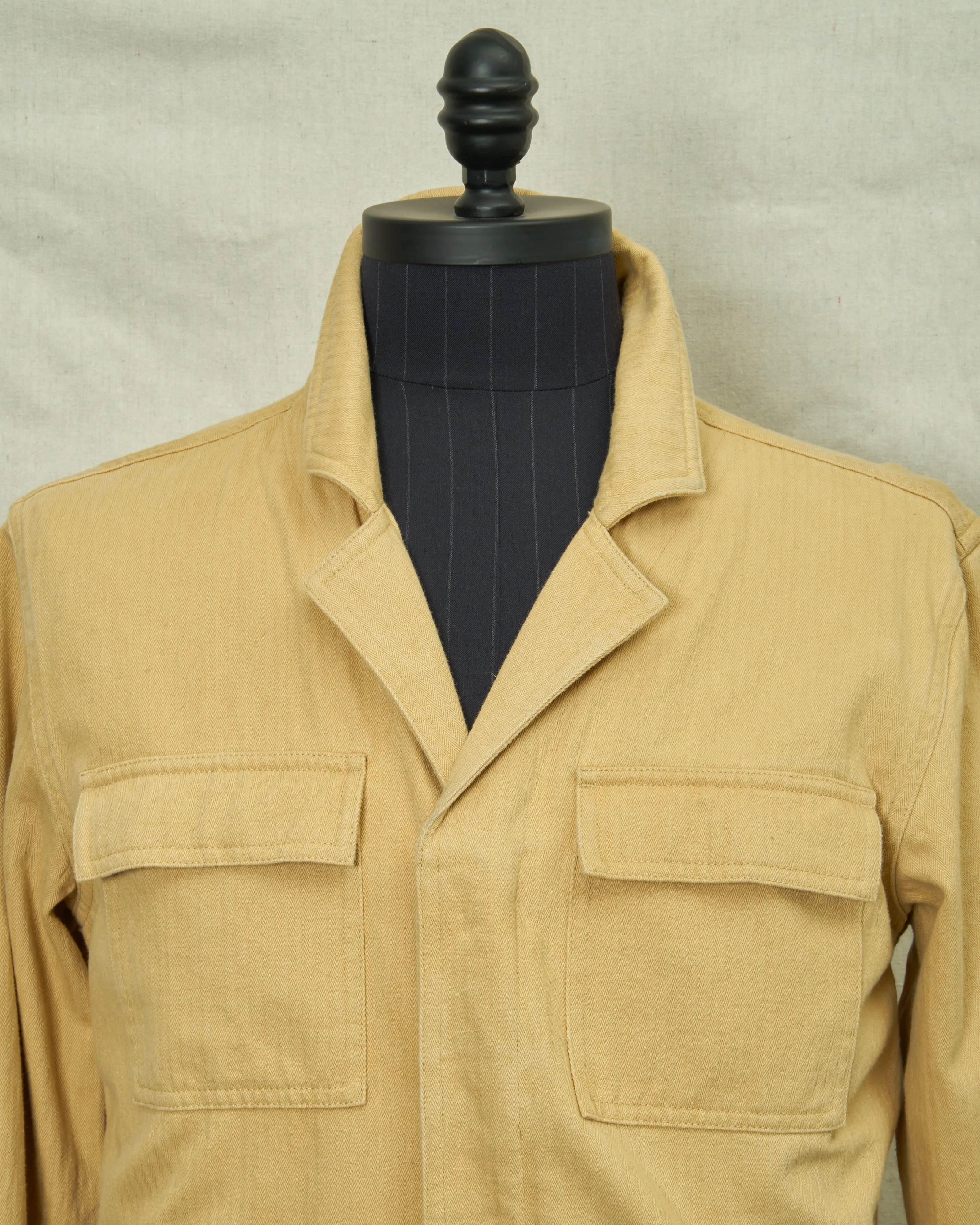 Coveralls in Khaki Herringbone