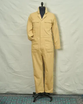 Coveralls in Khaki Herringbone