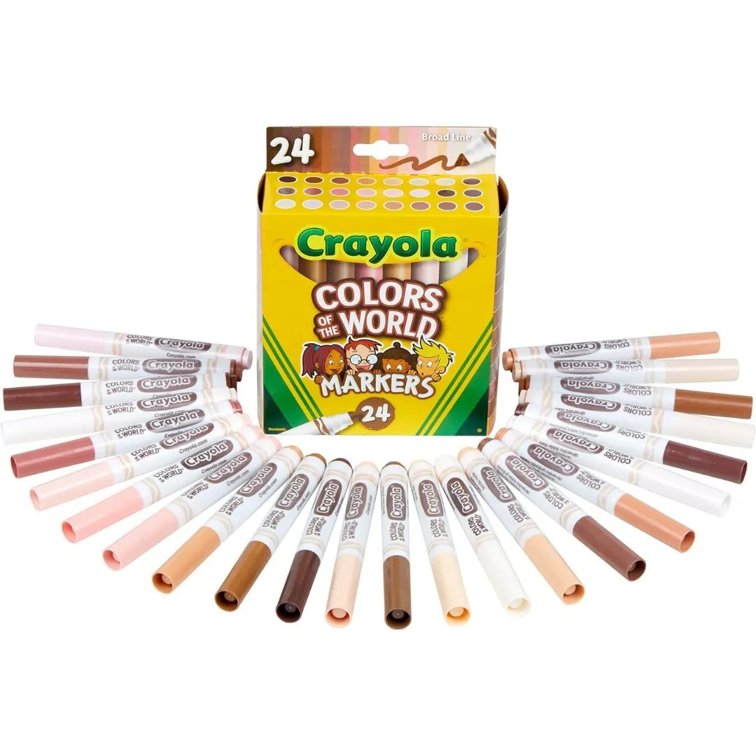 Crayola Colors of the World Permanent Markers (24 units) - Best Skin Tone Sets!