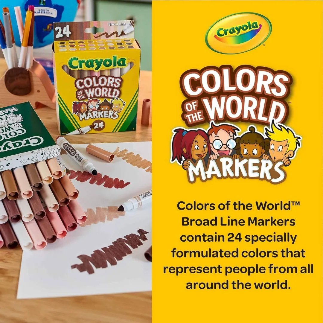 Crayola Colors of the World Permanent Markers (24 units) - Best Skin Tone Sets!