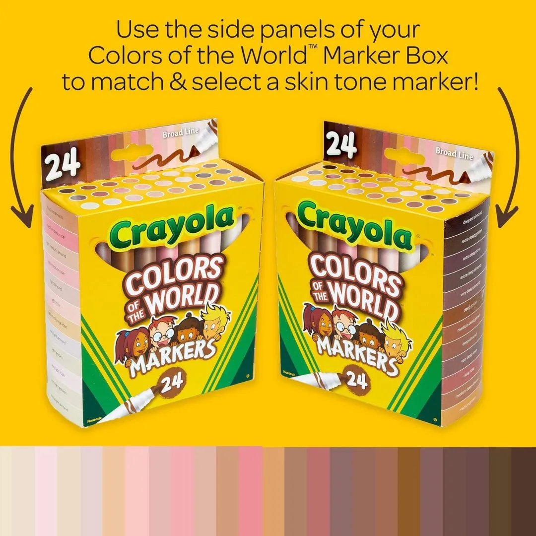 Crayola Colors of the World Permanent Markers (24 units) - Best Skin Tone Sets!