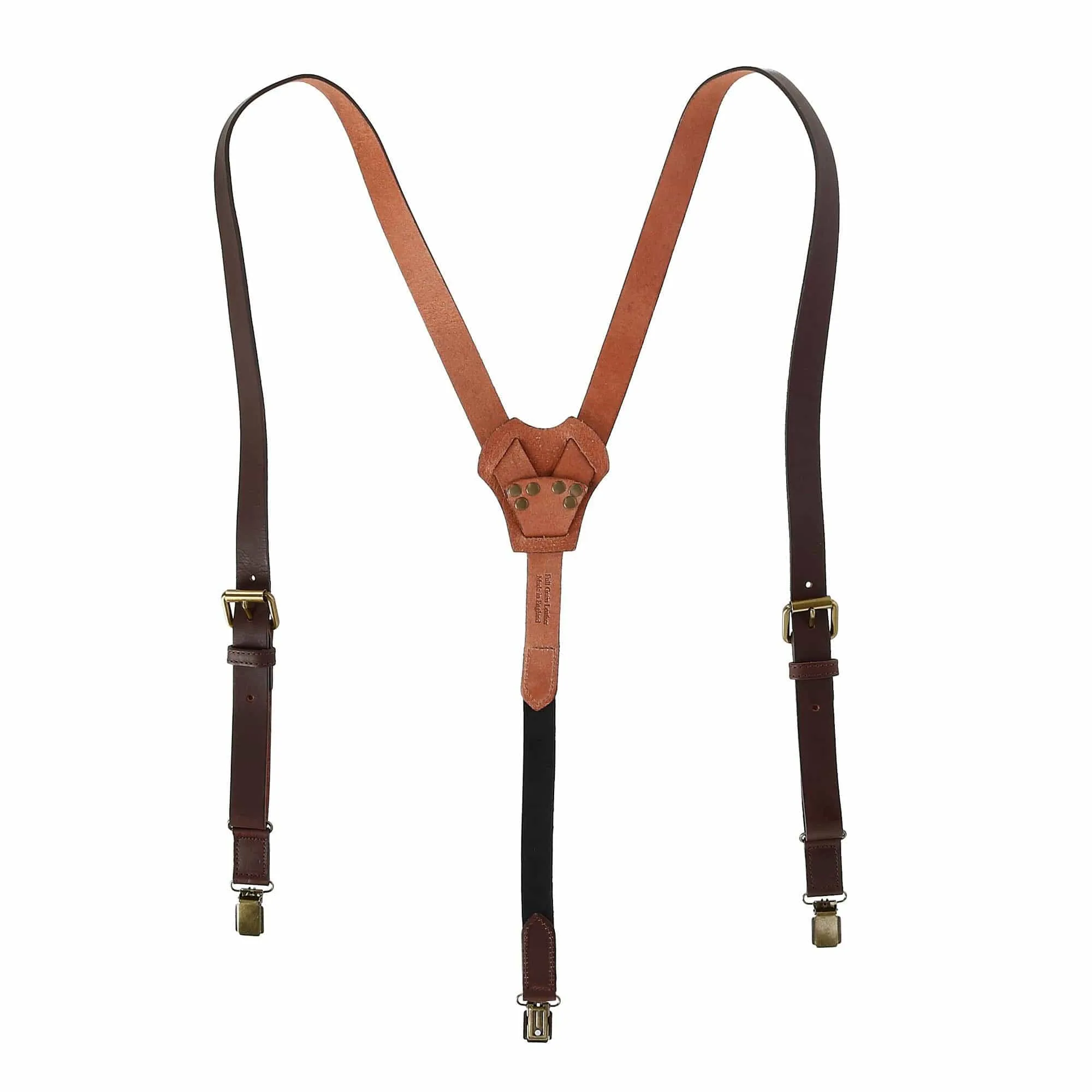 CrookhornDavis Men's The Bristol Clip End Leather Braces with Elastic Backstrap