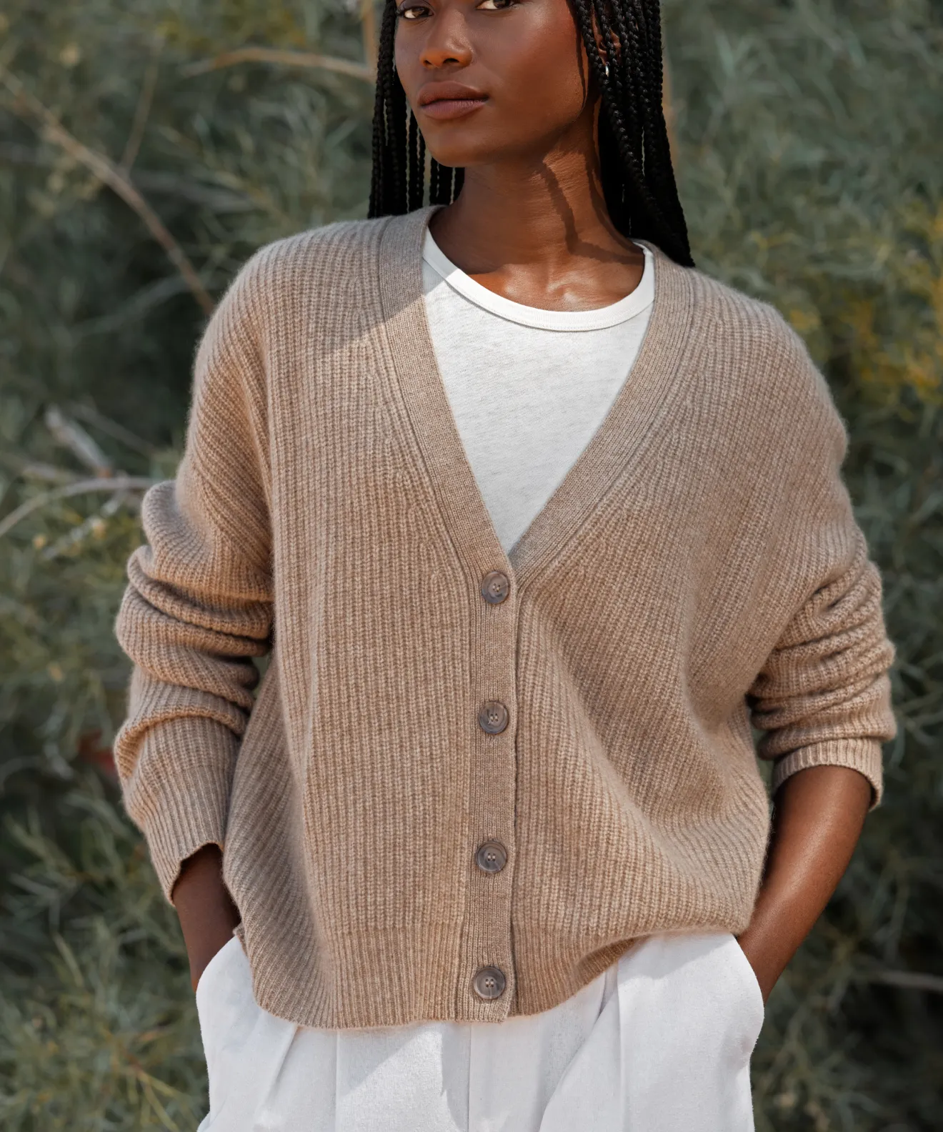 Cropped Cashmere Cocoon Cardigan