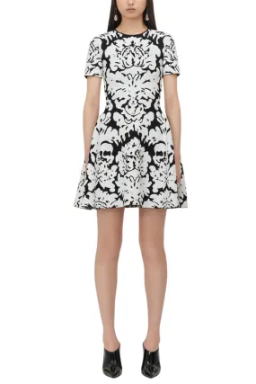 Damask Jacquard Mini Dress