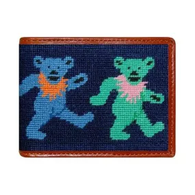 Dancing Bears Needlepoint Bi-Fold Wallet