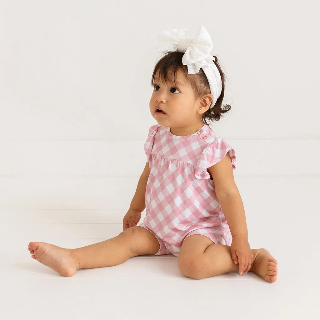 Dusty Rose Gingham Babydoll Top