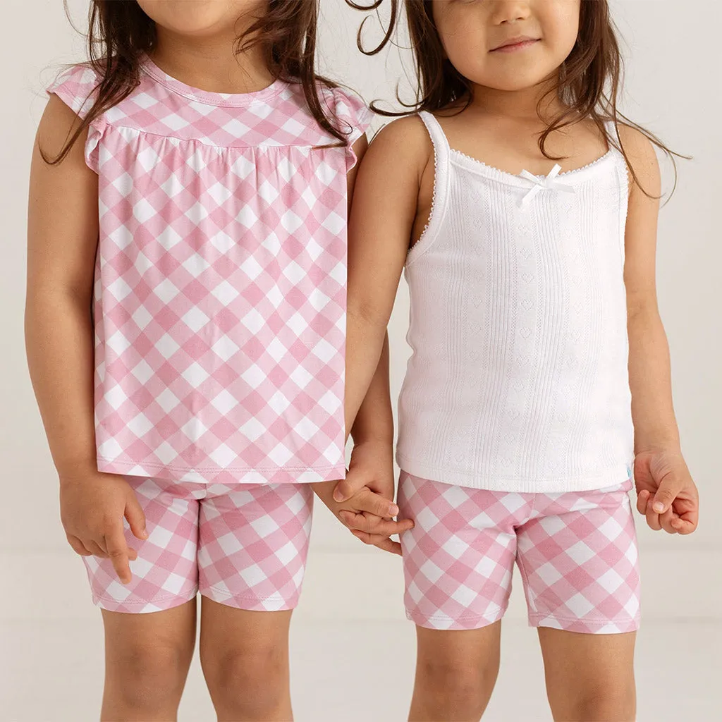 Dusty Rose Gingham Babydoll Top