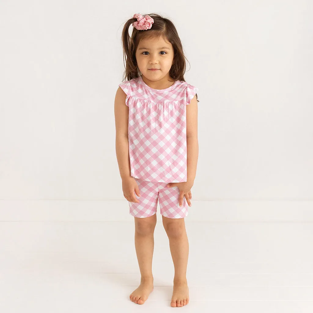 Dusty Rose Gingham Babydoll Top