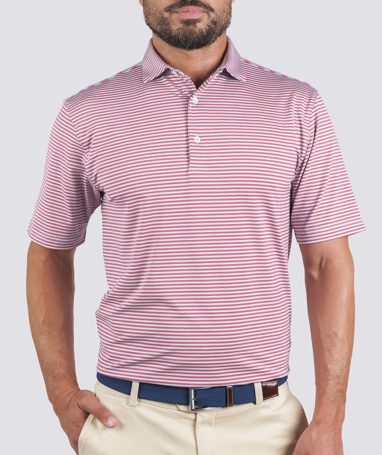 Edward Stripe Performance Polo