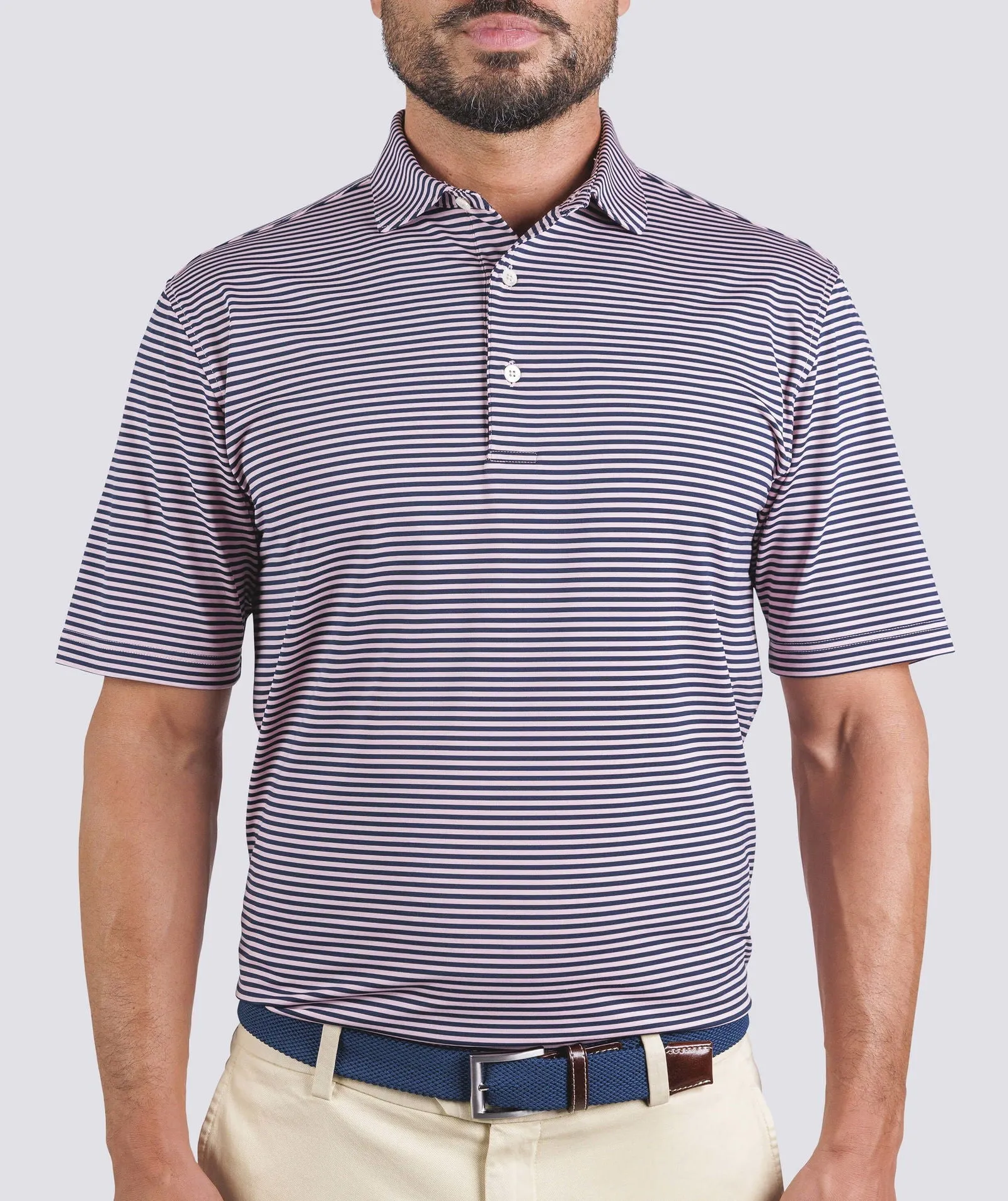 Edward Stripe Performance Polo