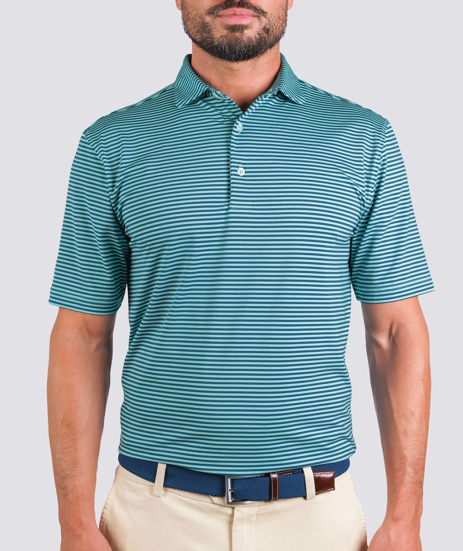 Edward Stripe Performance Polo