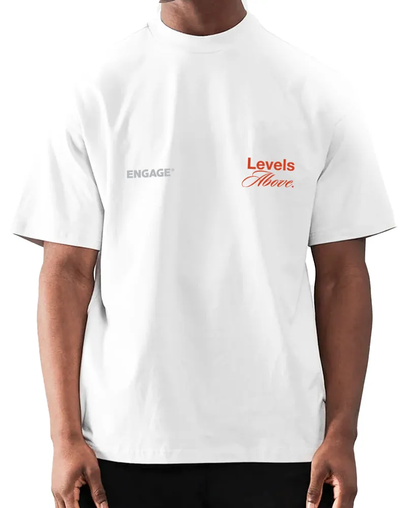 Engage 'Levels Above' Oversized T-Shirt (White)