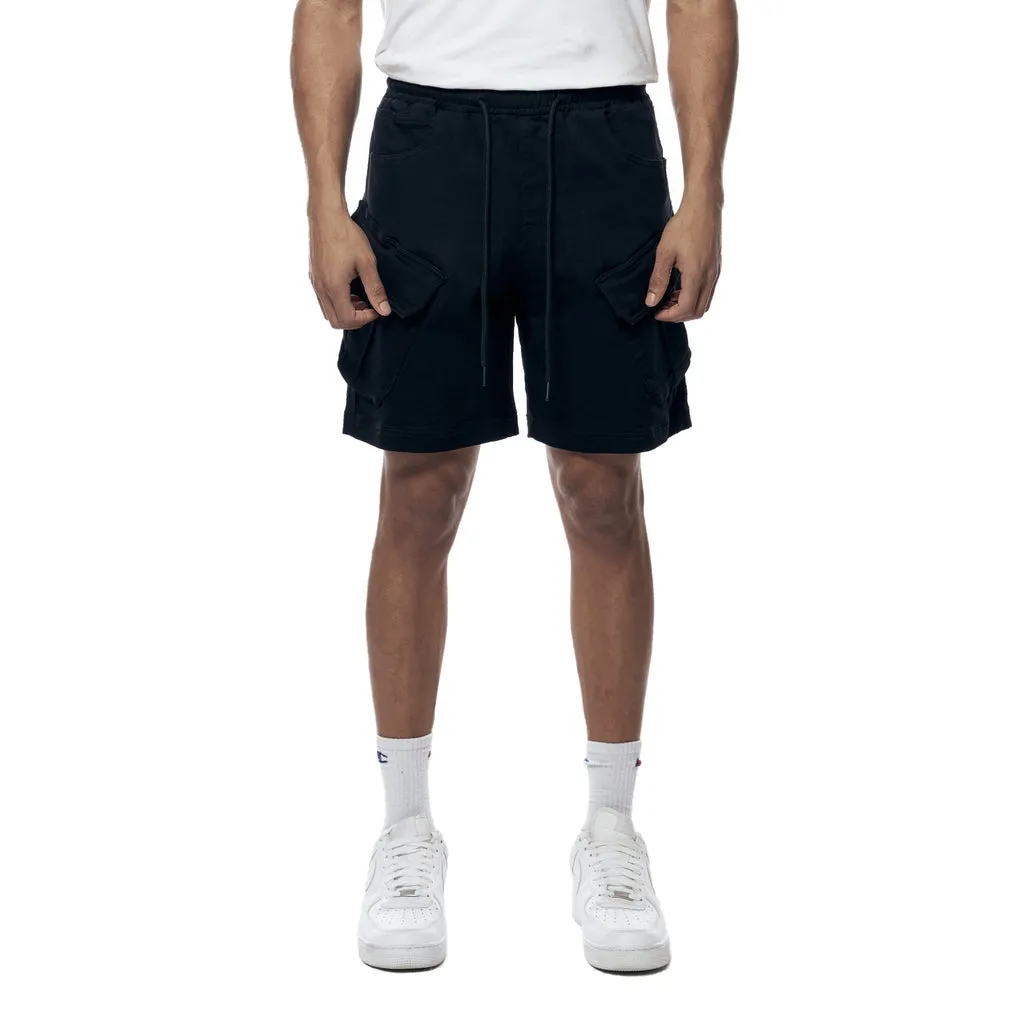 Essential Knit Twill Cargo Shorts - Black