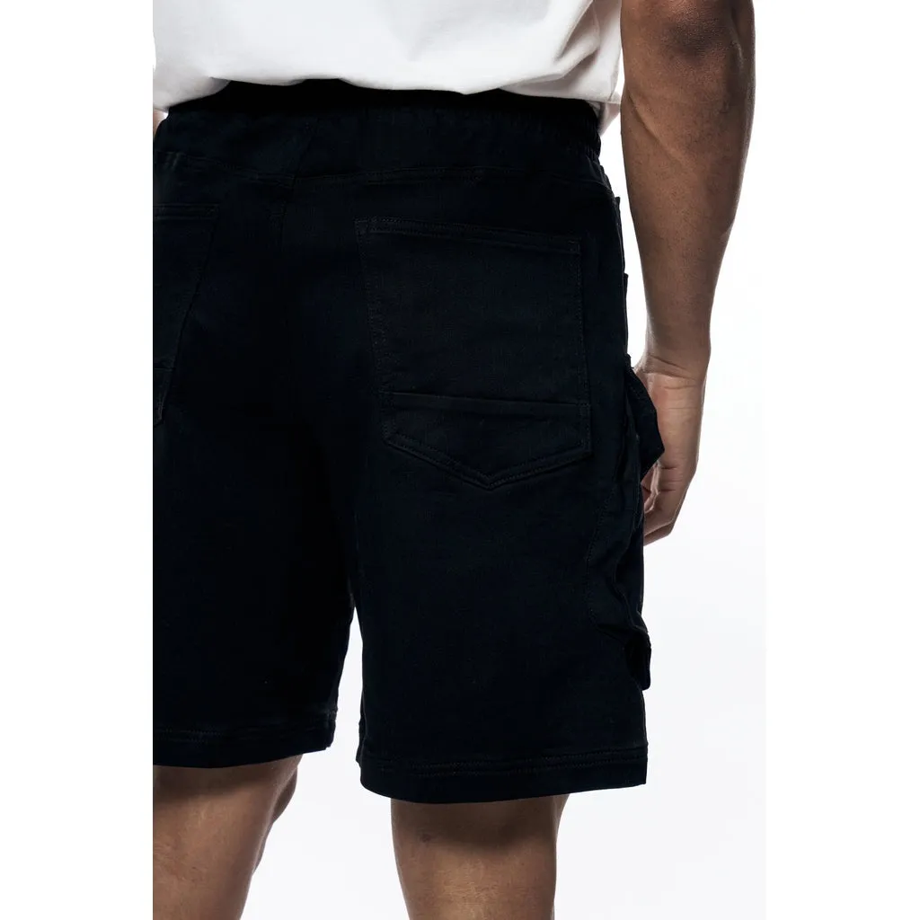 Essential Knit Twill Cargo Shorts - Black