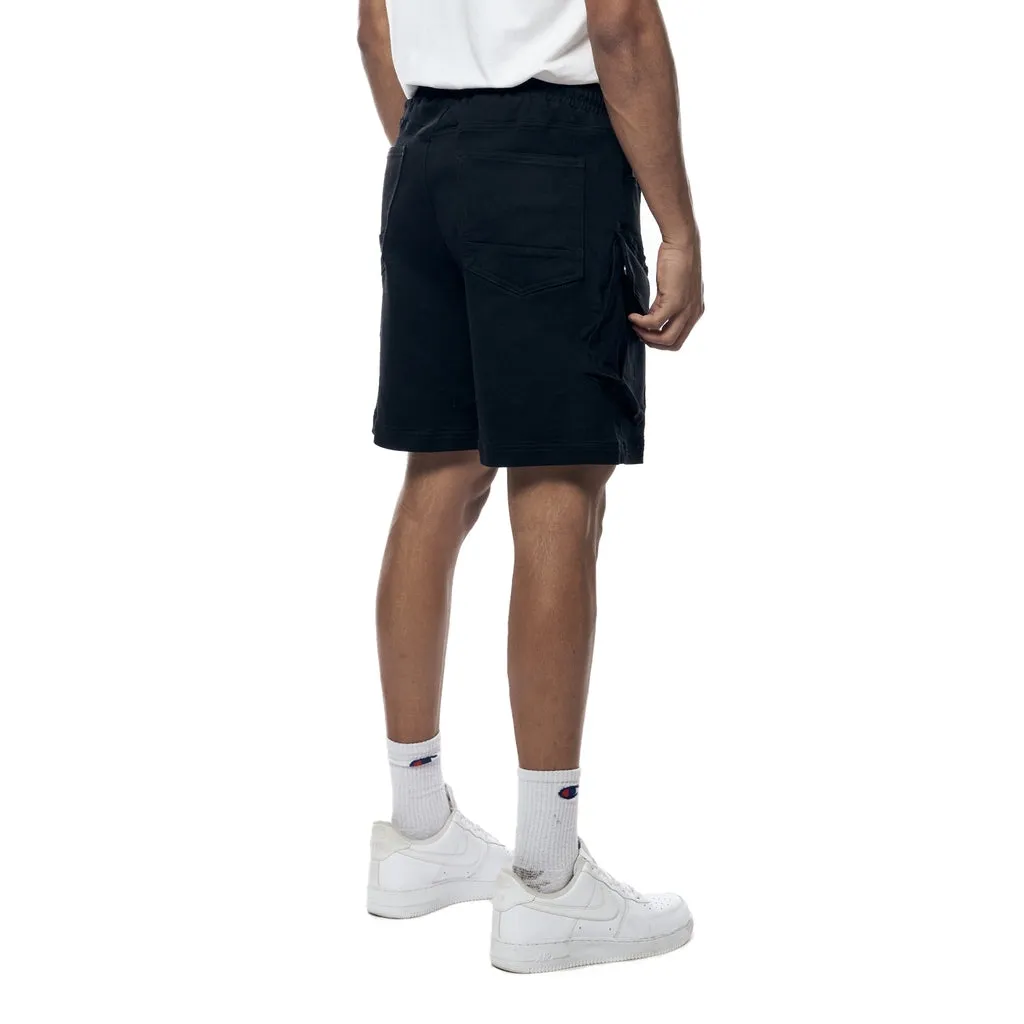 Essential Knit Twill Cargo Shorts - Black