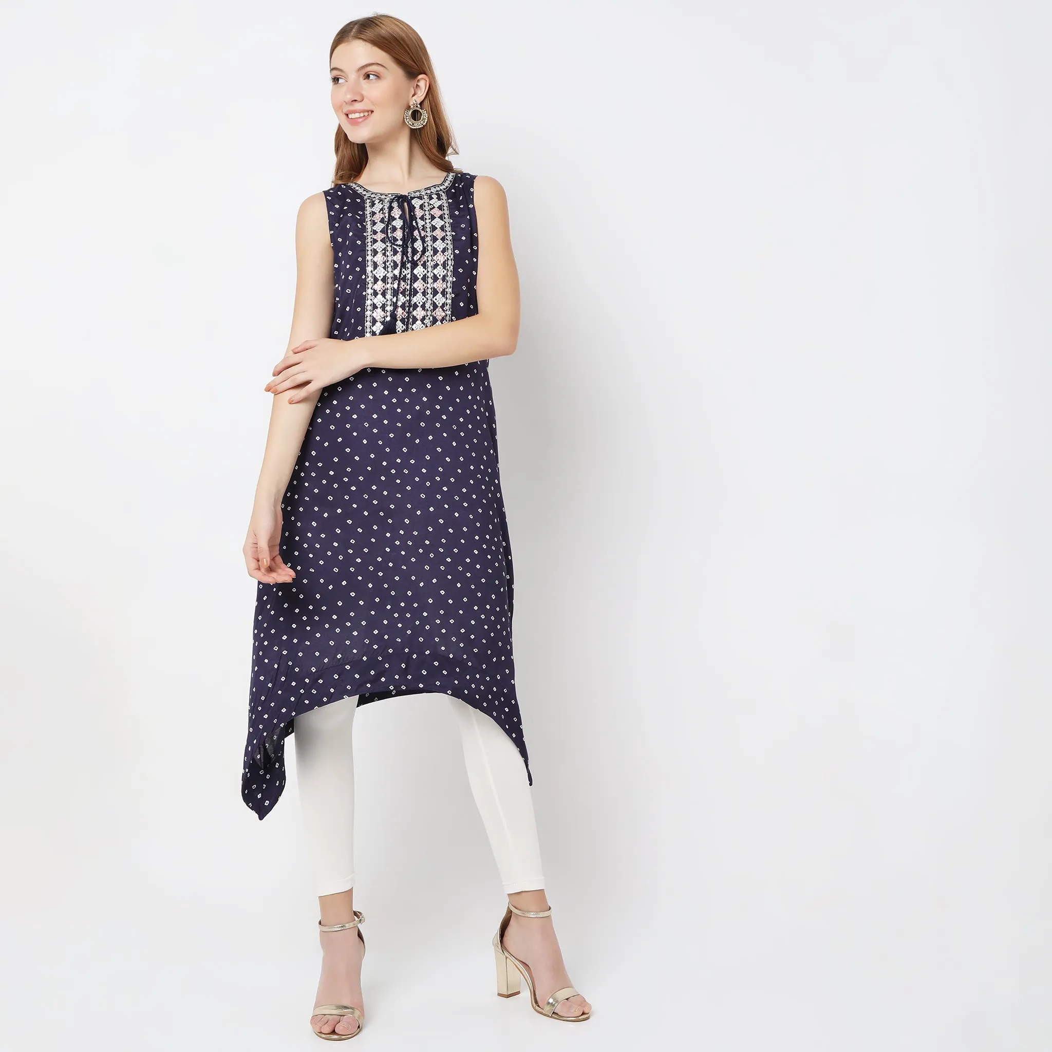 Flare Fit Embellished Kurta