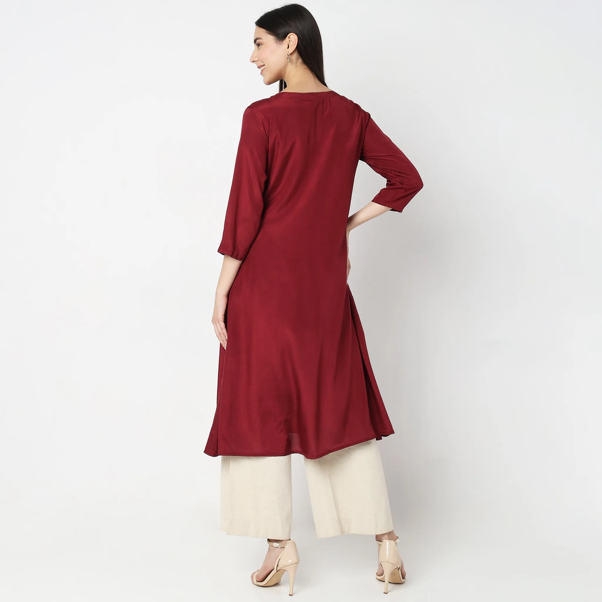 Flare Fit Embellished Kurta