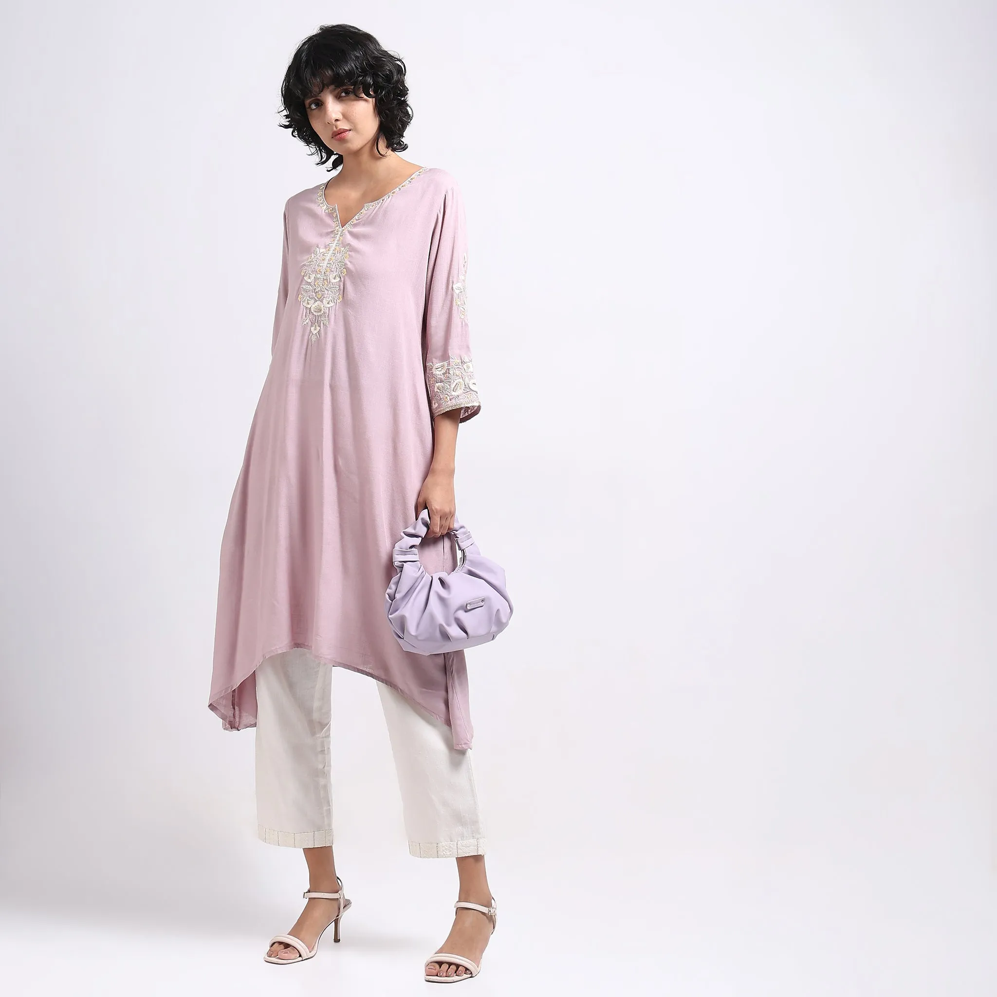 Flare Fit Embroidered Kurta