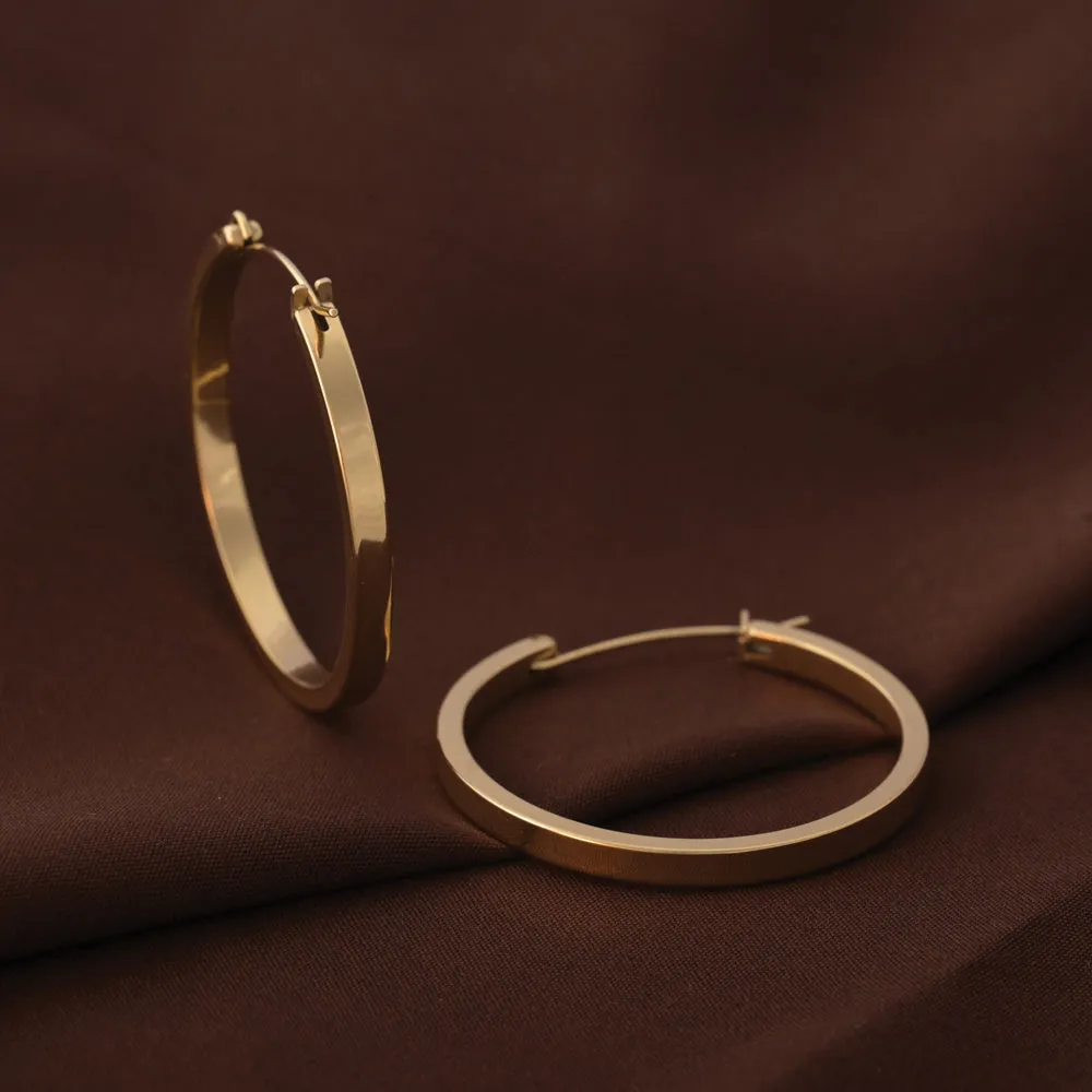 Flat Round Hoop Earrings