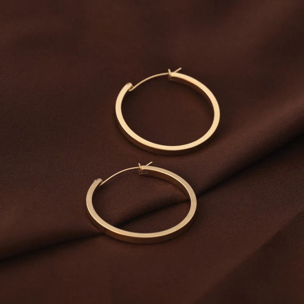 Flat Round Hoop Earrings