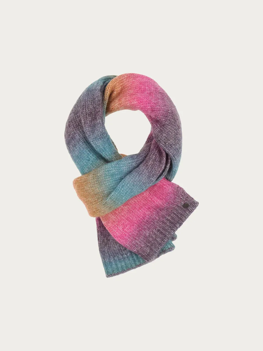 Fraas Knitted Scarf With Colour Gradient In Wool Blend