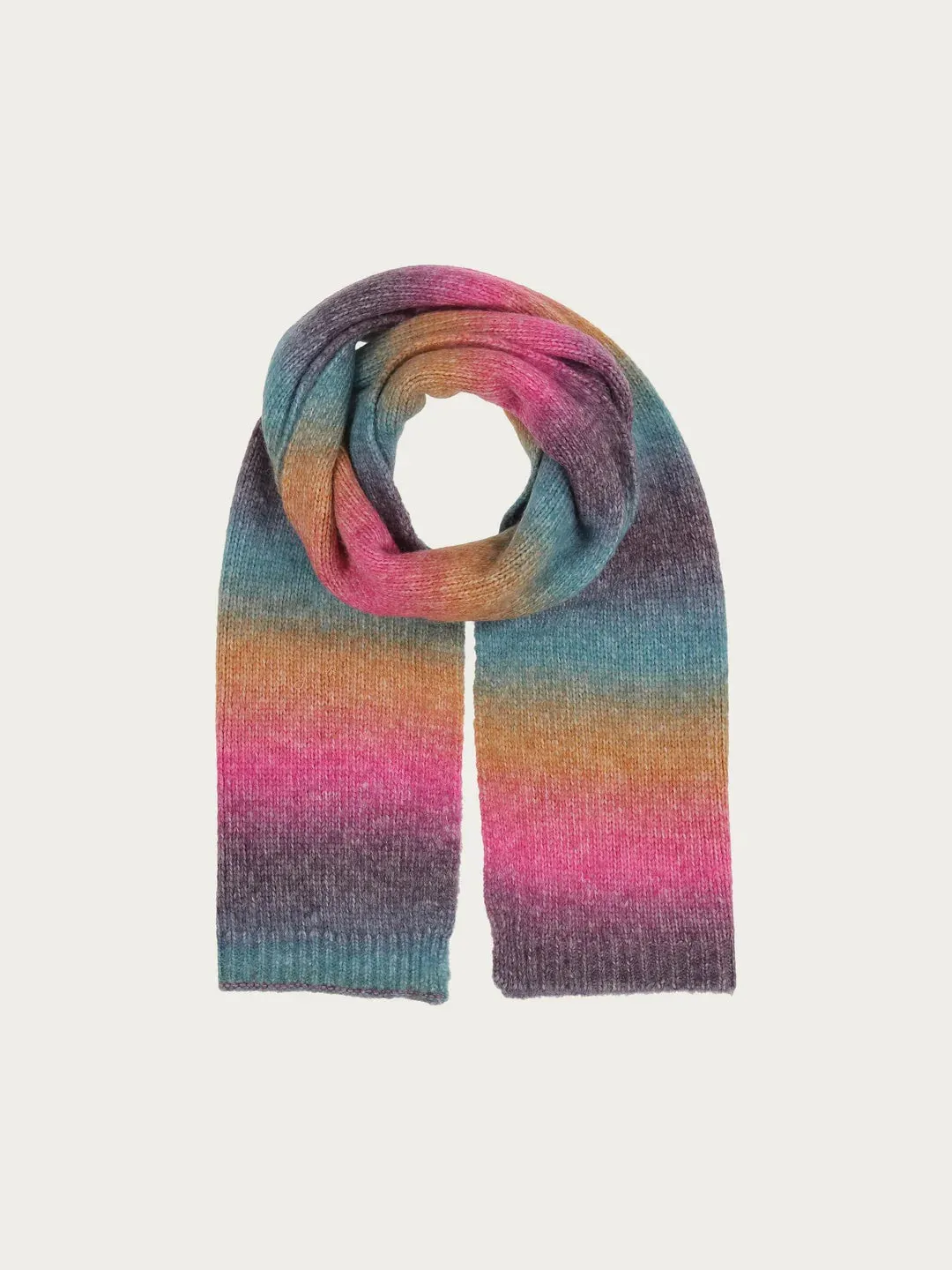 Fraas Knitted Scarf With Colour Gradient In Wool Blend