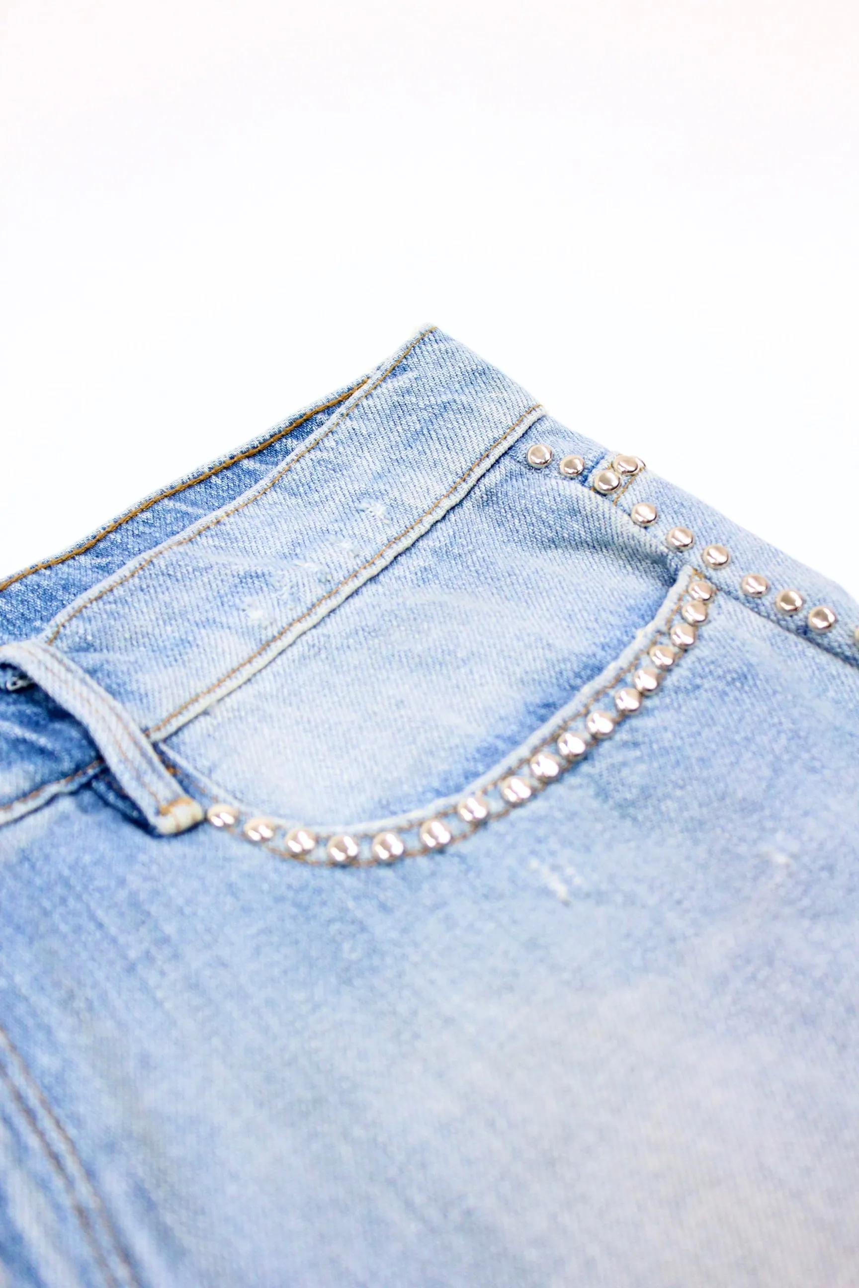 Frame Denim - Studded Denim Shorts