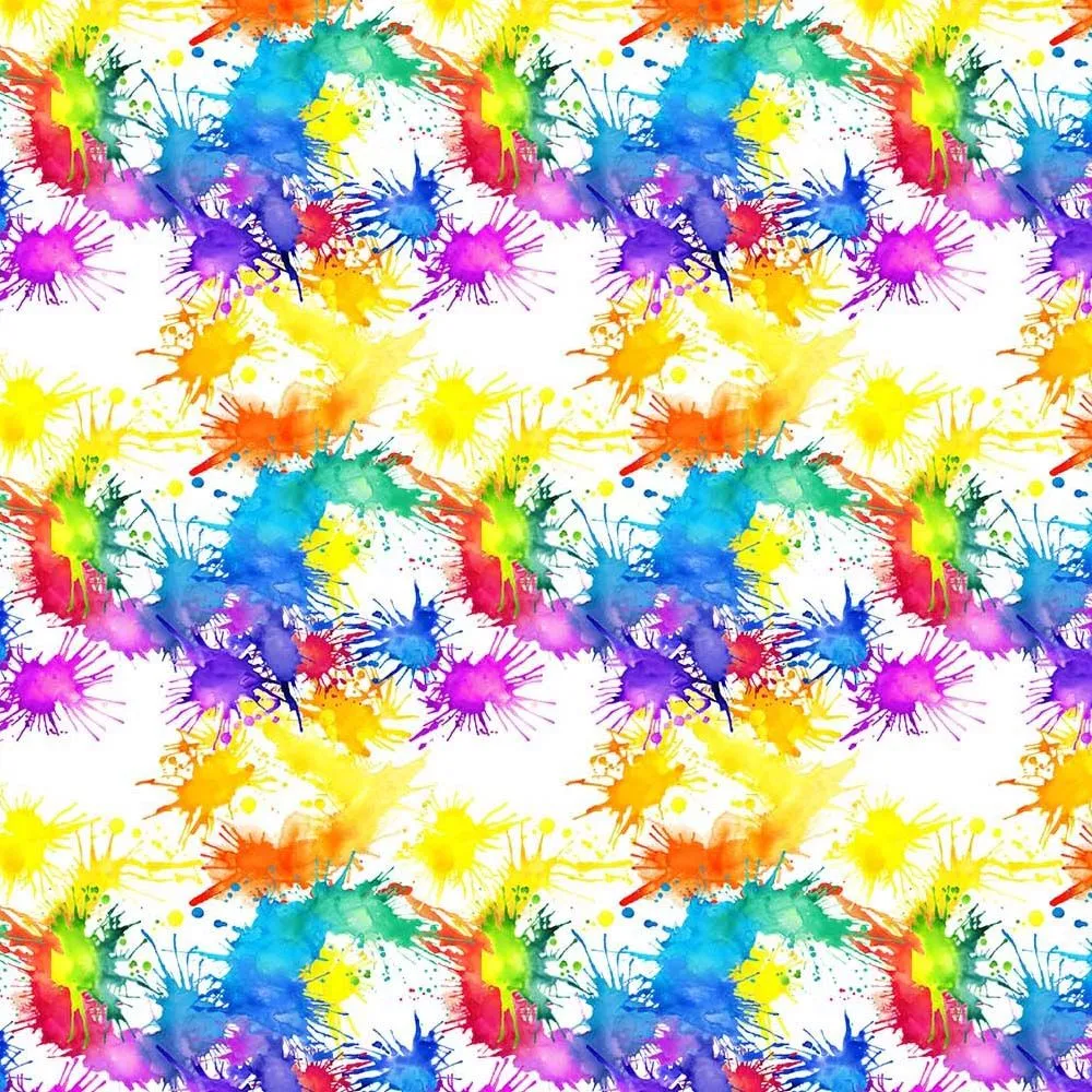 FS1026 Paint Splash Tie Dye Cotton Fabric Rainbow