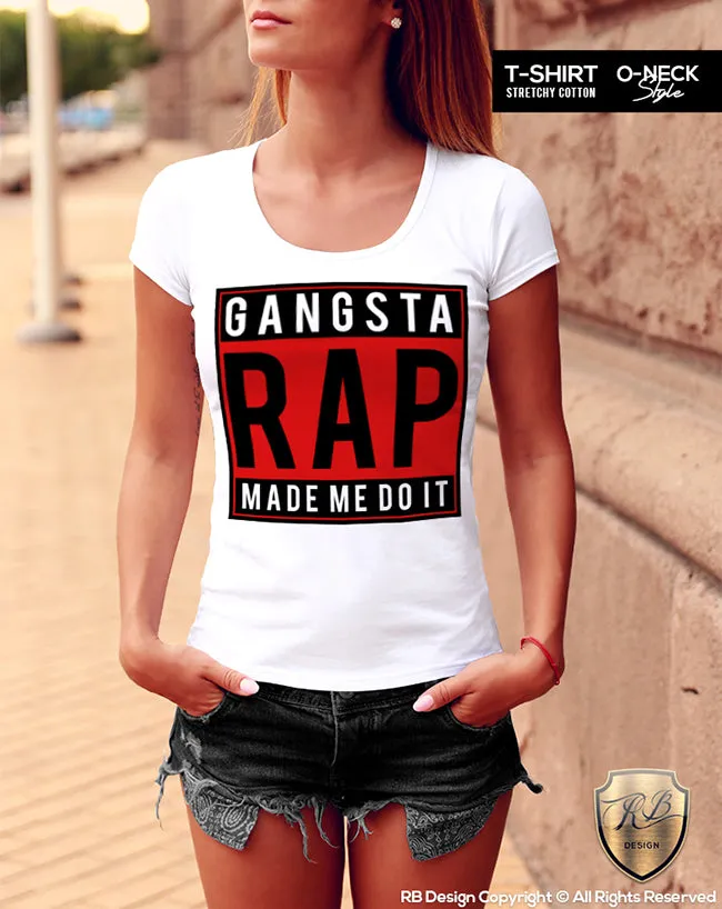 Gangsta Rap Made Me Do It Women's T-shirt Ladies Tank Top WD078 C