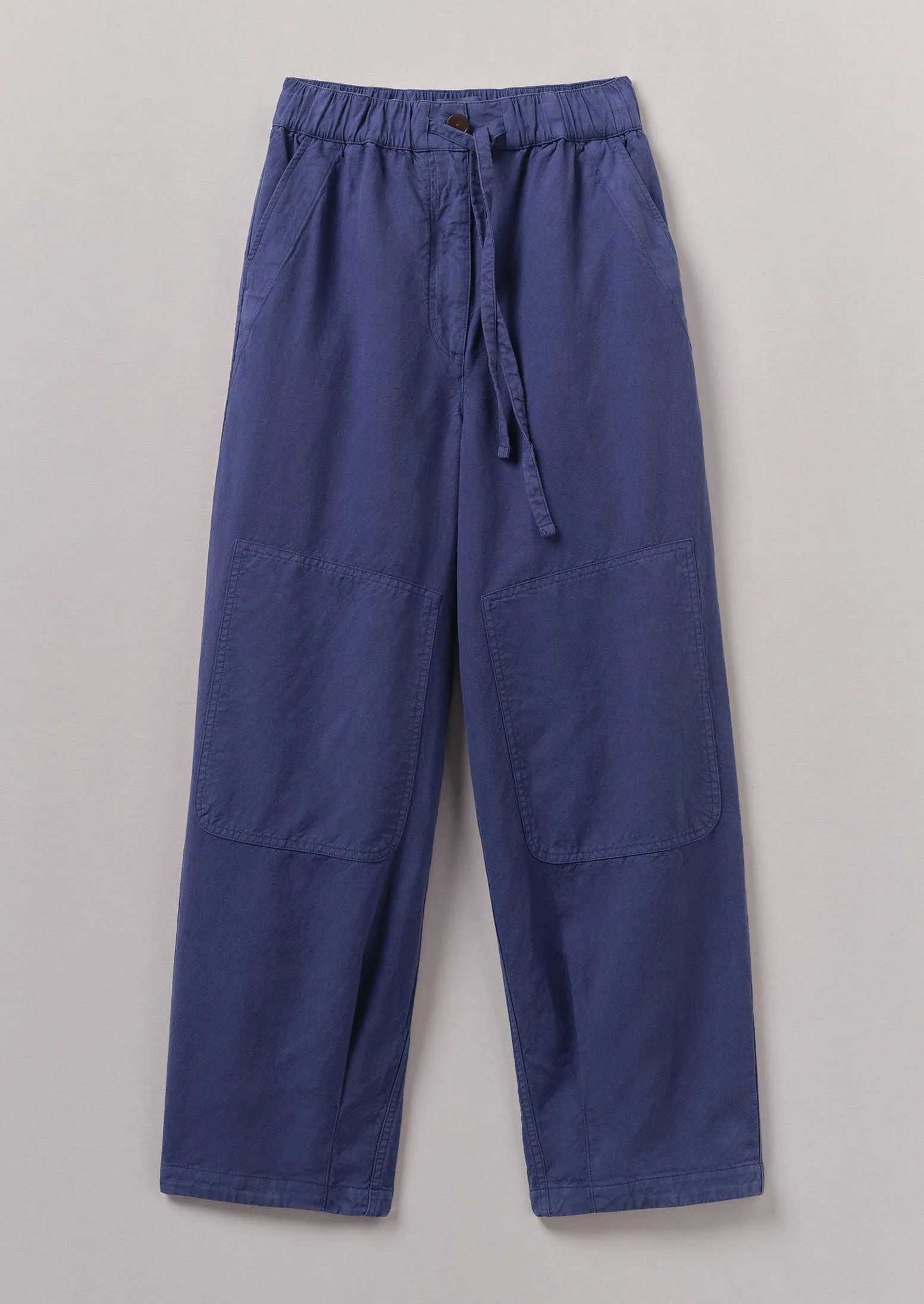 Garment Dyed Cotton Linen Canvas Trousers | Indigo