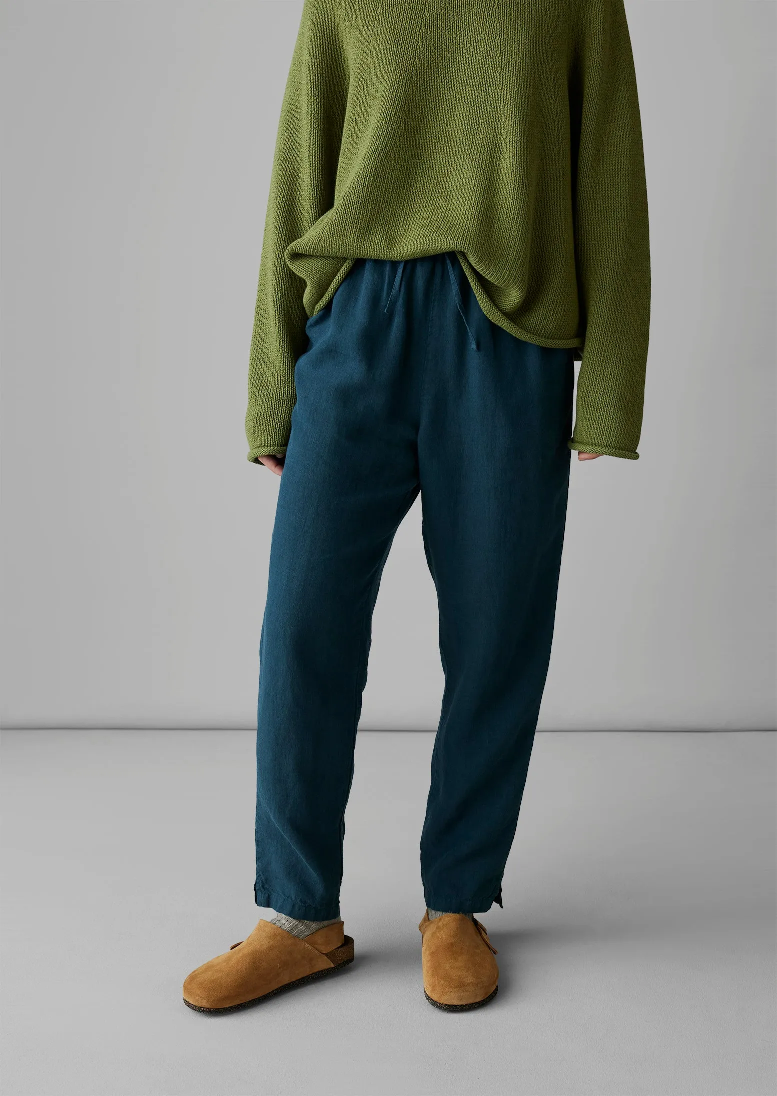 Garment Dyed Linen Pull On Pants | Puck