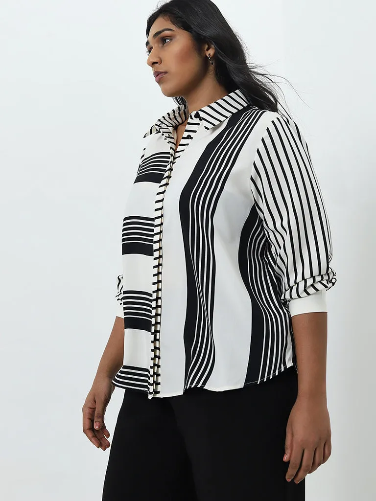 Gia Black Striped Shirt