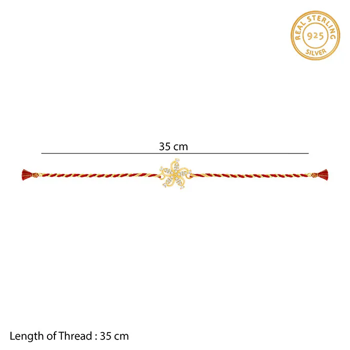 Golden Sparkling Flower Rakhi