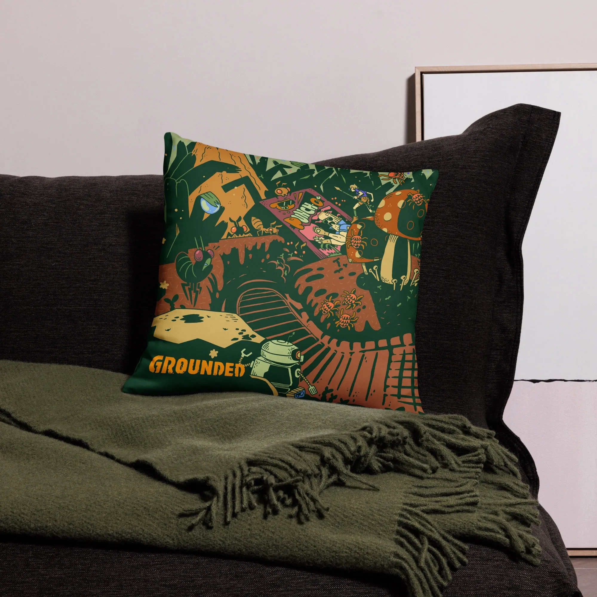 Grounded Shoe Print Throw Pillow