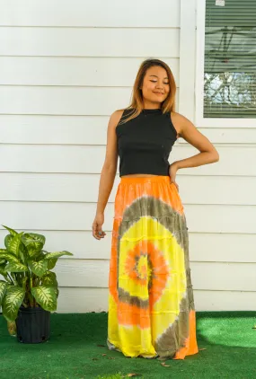 Hand Dyed Tiered Maxi Hippie Skirt