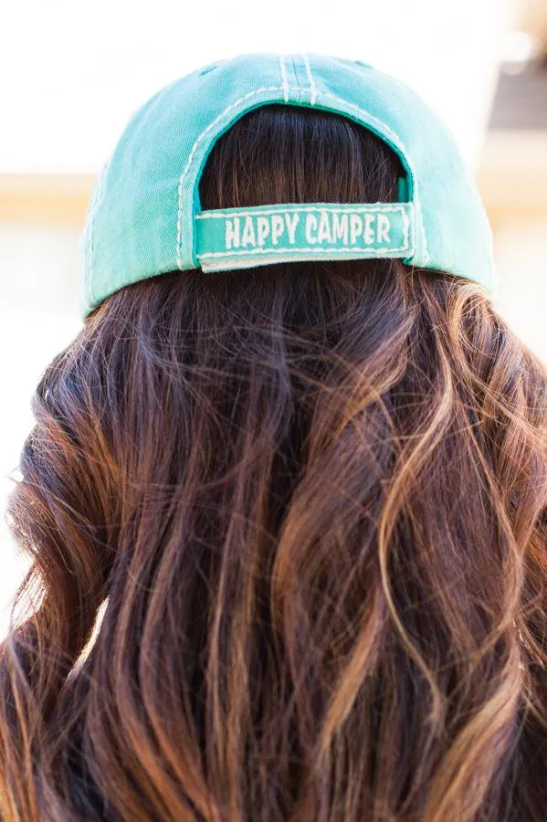 Happy Camper Trailer Turquoise Hat