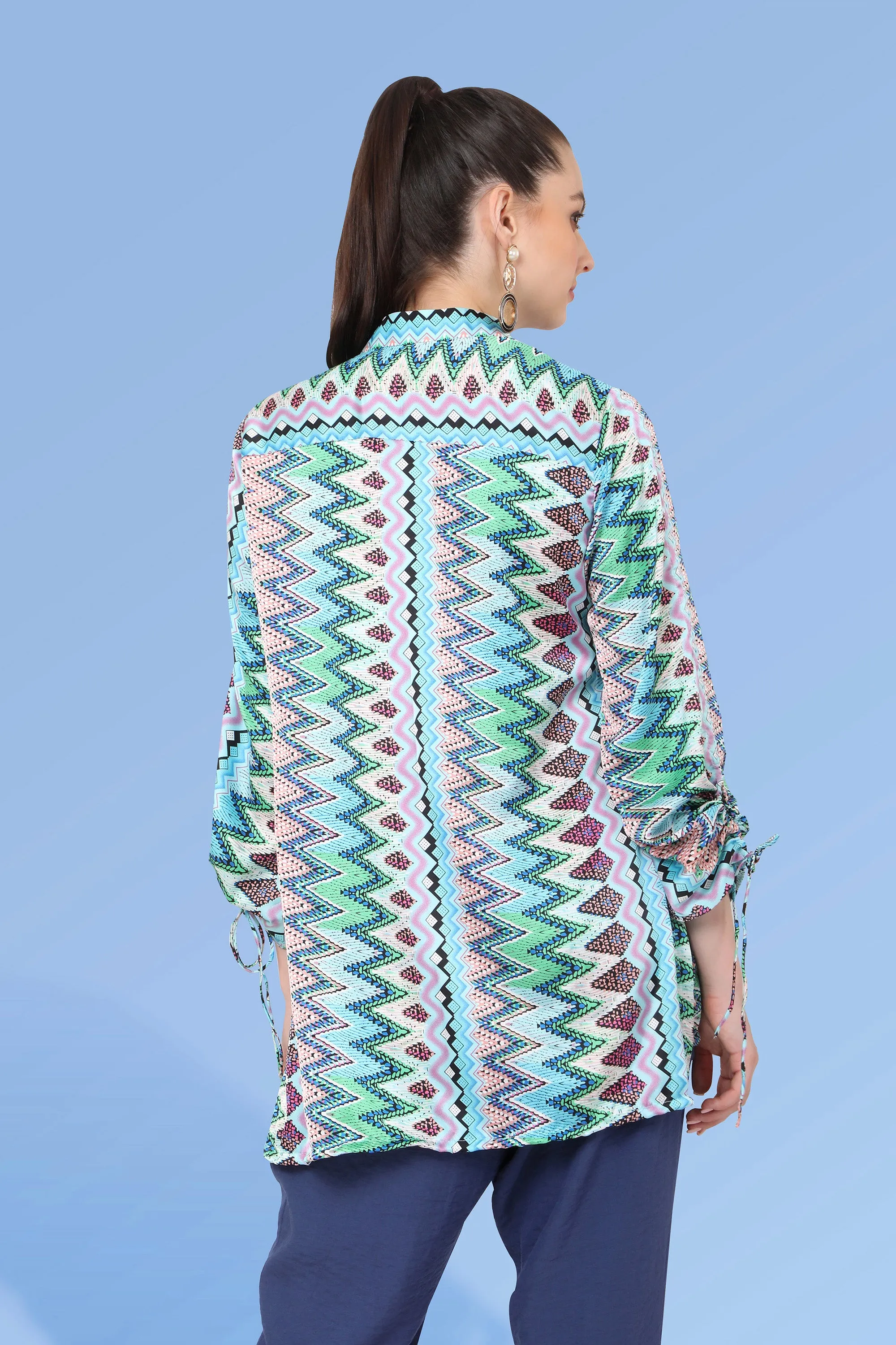 Heather  Geometric Printed Top