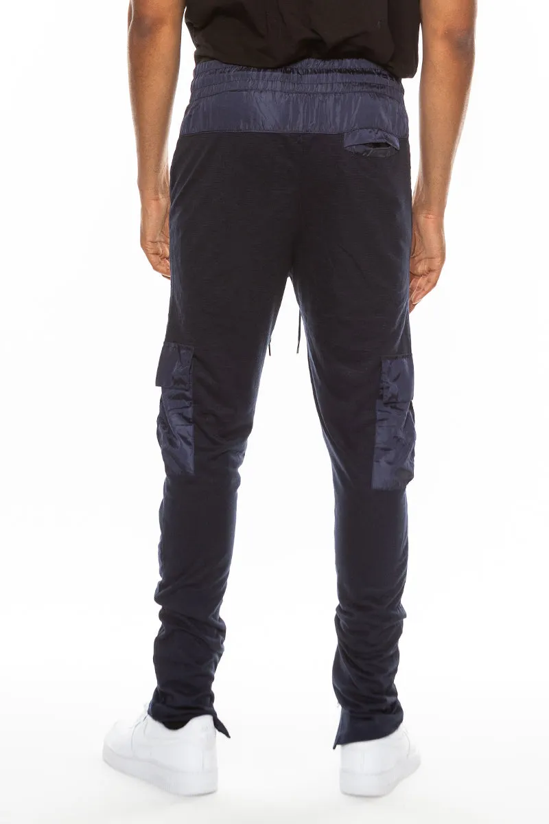 HEATHERED COTTON BLEND JOGGERS