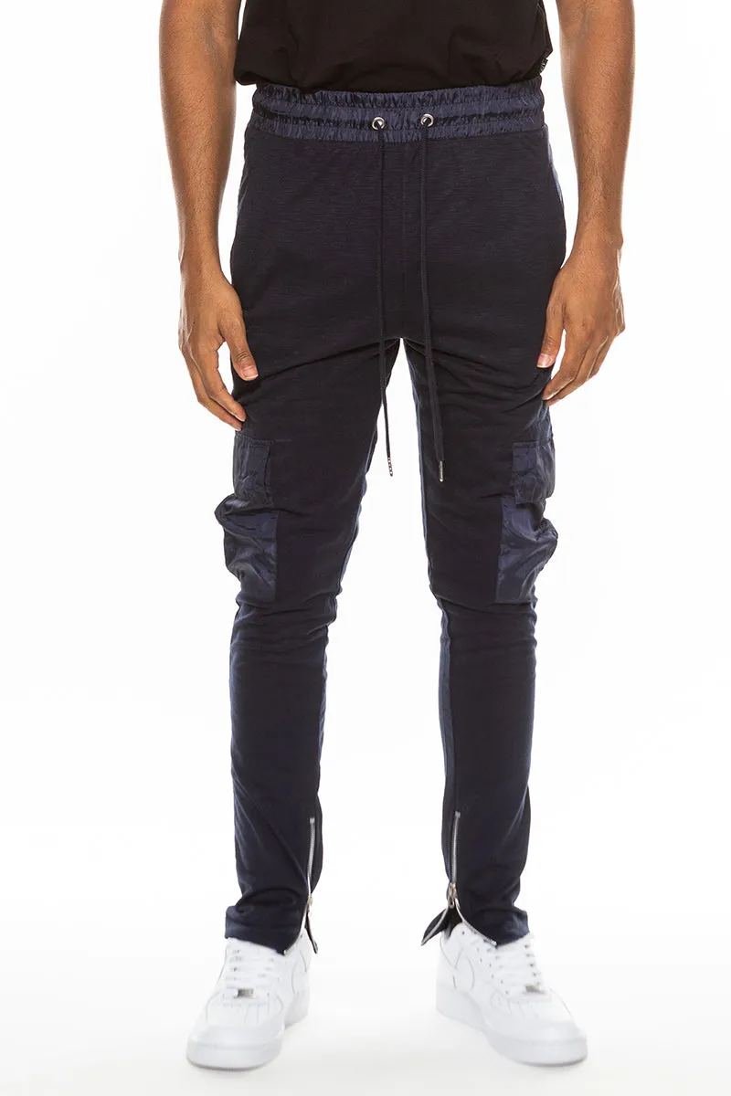 HEATHERED COTTON BLEND JOGGERS