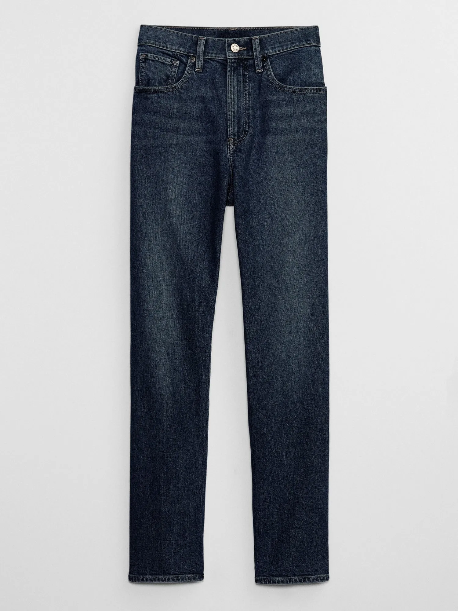 High Rise Straight Jeans with Washwell